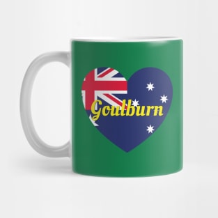 Goulburn NSW Australia Australian Flag Heart Mug